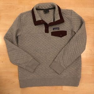 Gray Patagonia Cotton Quilt Snap-T Pullover
